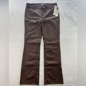 NWT No Boundaries Women’s Faux Leather Pants Brown Size 10